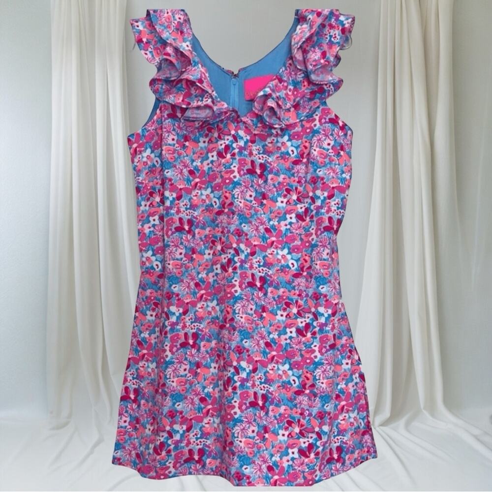 Lilly Pulitzer NWT Women’s Pink Floral Ruffled Sleeveless Linwood Romper Size 10 - Picture 6 of 7